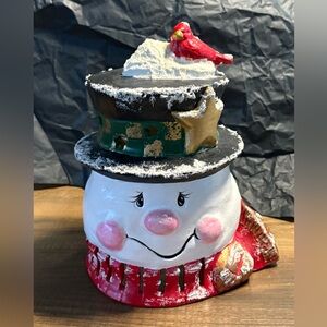 Ceramic Snowman Candle/Tealight Holder